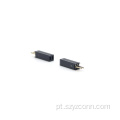 Conector de cabeçalho fêmea com passo de 1,27 mm reto 2P